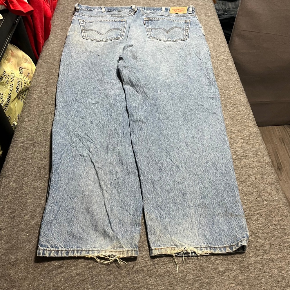 Levis 560 Comfort Fit Jeans Mens 42x32 Light Wash Baggy Relaxed Tapered Denim